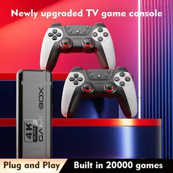 32/64/128G 4K Jogo Stick Consola de jogos de Vídeo COM 2,4 G de Jogos 20000 Controlador De Jogos de PS1 compatível com HDMI Construído sem Fio Re J1Z8