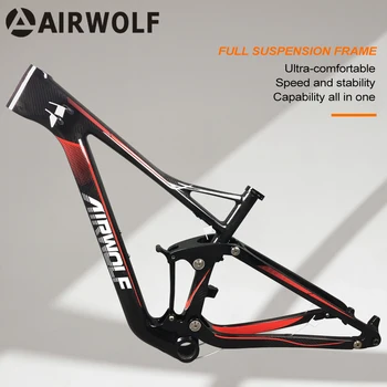 AIRWOLF de Carbono com Suspensão Total Quadro de Bicicleta de Montanha 12X142 12X148 Thru-Axle a Impulsionar a 29er 2.6 Pneu PF30 MTB Bicicleta Disco do Quadro