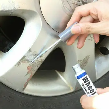 Liga de alumínio cubo de Roda Renovação Pincel Roda de Spray de Hub do Zero do Automóvel de Hub Pintura Reparo Roda Caneta de Prata M2W3