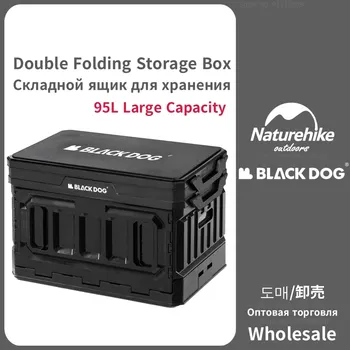 Naturehike-Blackdog 95L Acampamento Caixa de Armazenamento ao ar livre Tronco de Carro Dobrável Caixa de Armazenamento de Viagem Multifuncional Portátil de Armazenamento de Caixa de