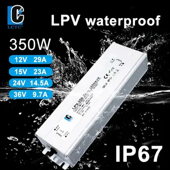 Waterproof a Fonte de Alimentação de Comutação da fonte led LPV 350W AC-DC 12V a 24V, 36V 48V IP67 Tensão Constante Driver de LED